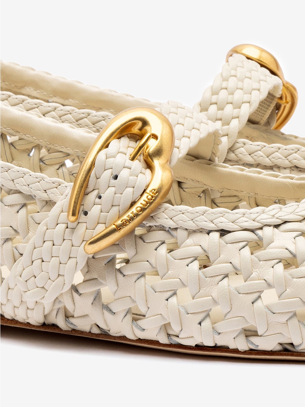 Larroude Verona New Macrame Leather Ballet Flats Ivory 6.5 New — image 8 of 8